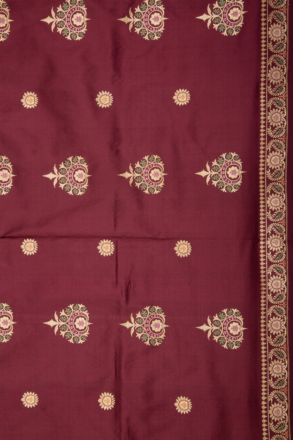 Banarasi Silk Butta Burgundy Saree