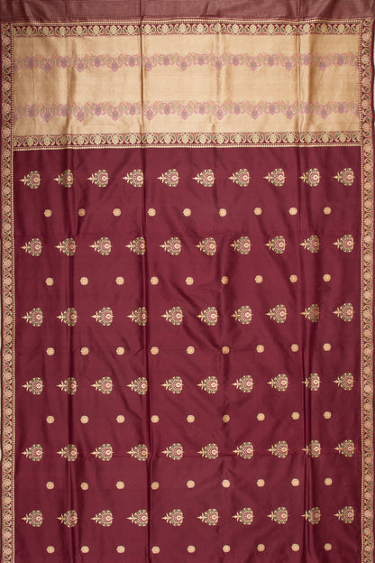 Banarasi Silk Butta Burgundy Saree