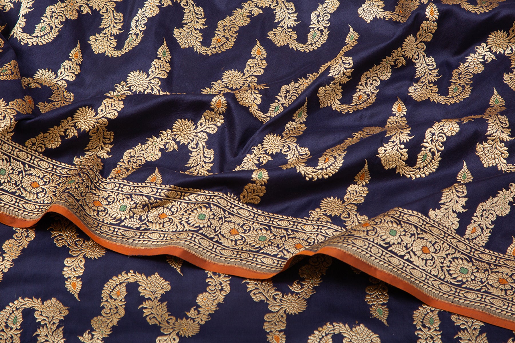 Banarasi Silk Kadwa Jaal Navy Blue Saree