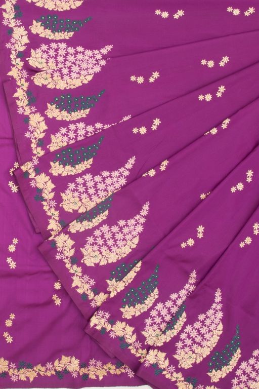 Banarasi Silk Kadwa Butta Purple Saree