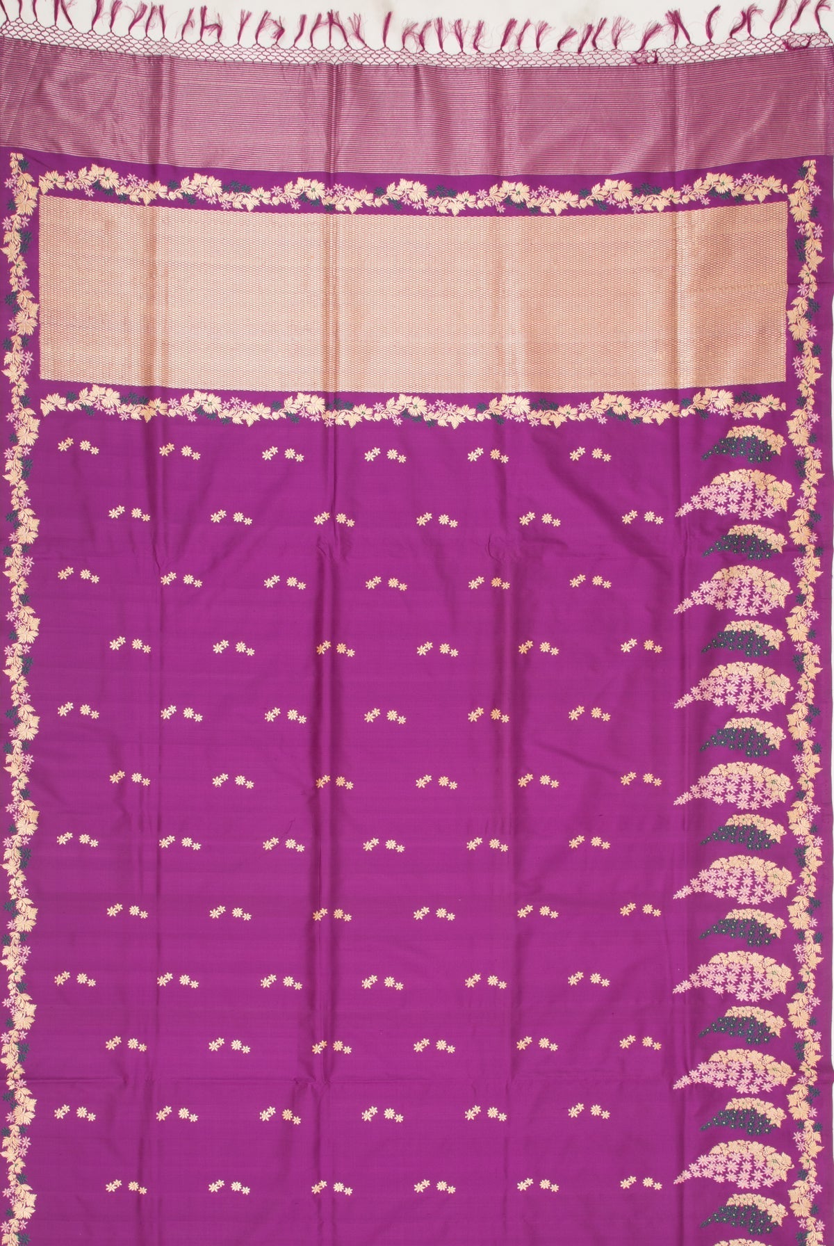 Banarasi Silk Kadwa Butta Purple Saree