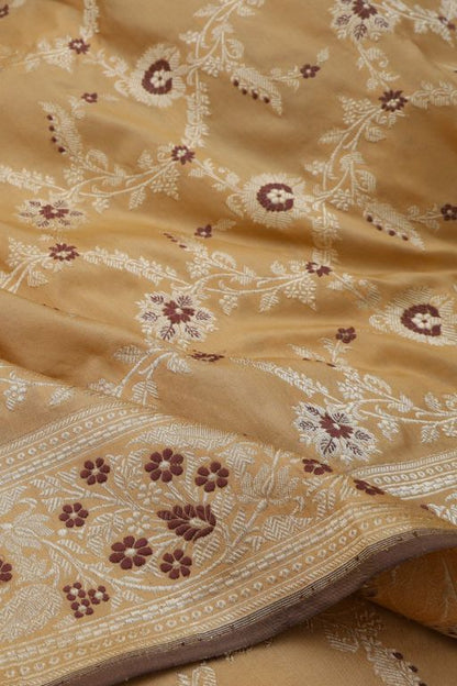 Banarasi Silk Kadwa Jaal Biege Saree