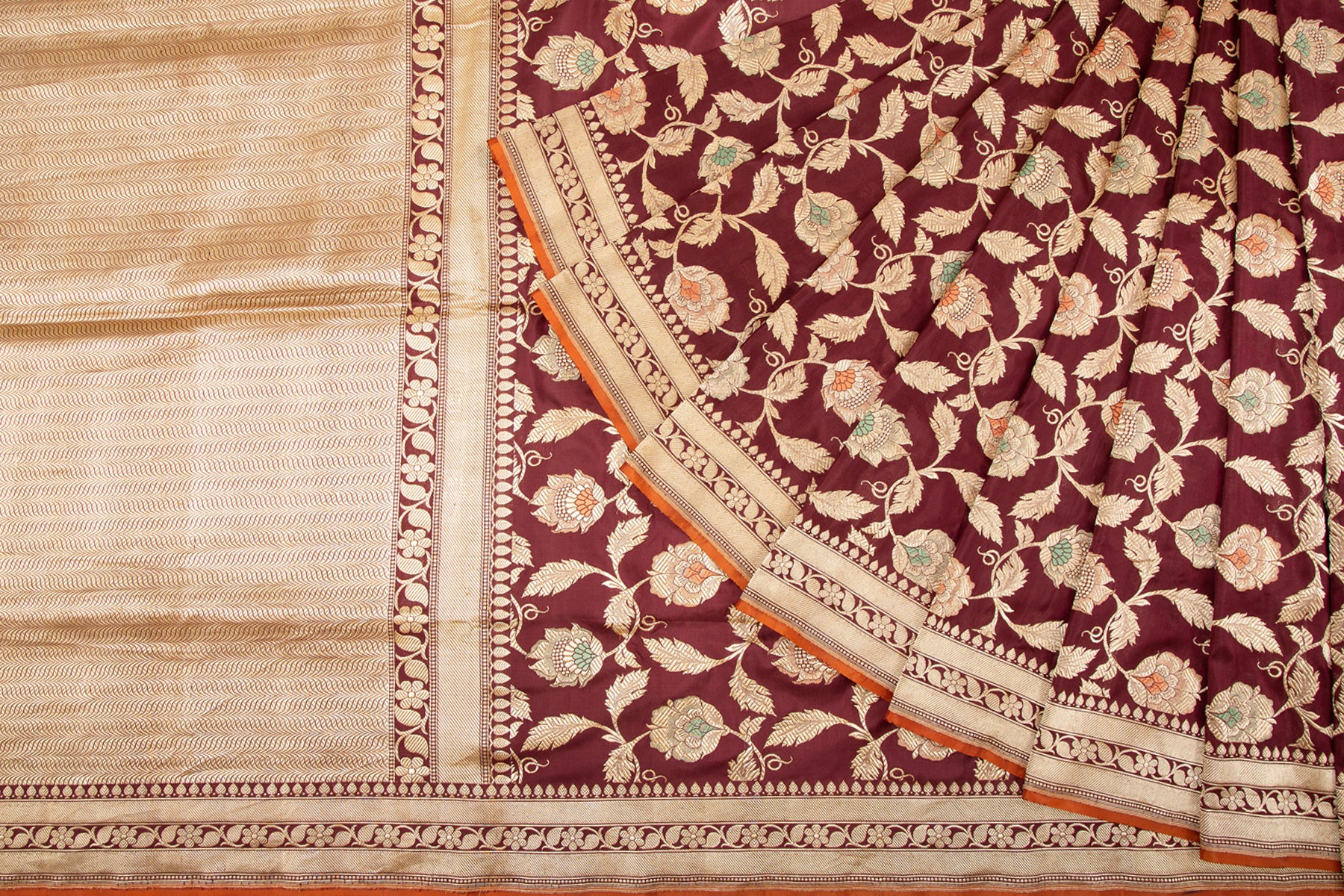 Banarasi Silk Kadwa Jaal Brown Saree/4915618_2.jpg