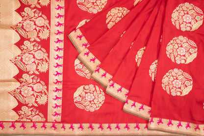 Banarasi Silk Kadwa Butta Red Saree/4920311_2.jpg