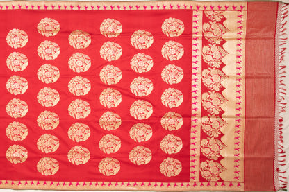 Banarasi Silk Kadwa Butta Red Saree