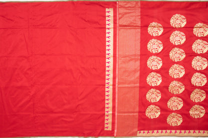 Banarasi Silk Kadwa Butta Red Saree