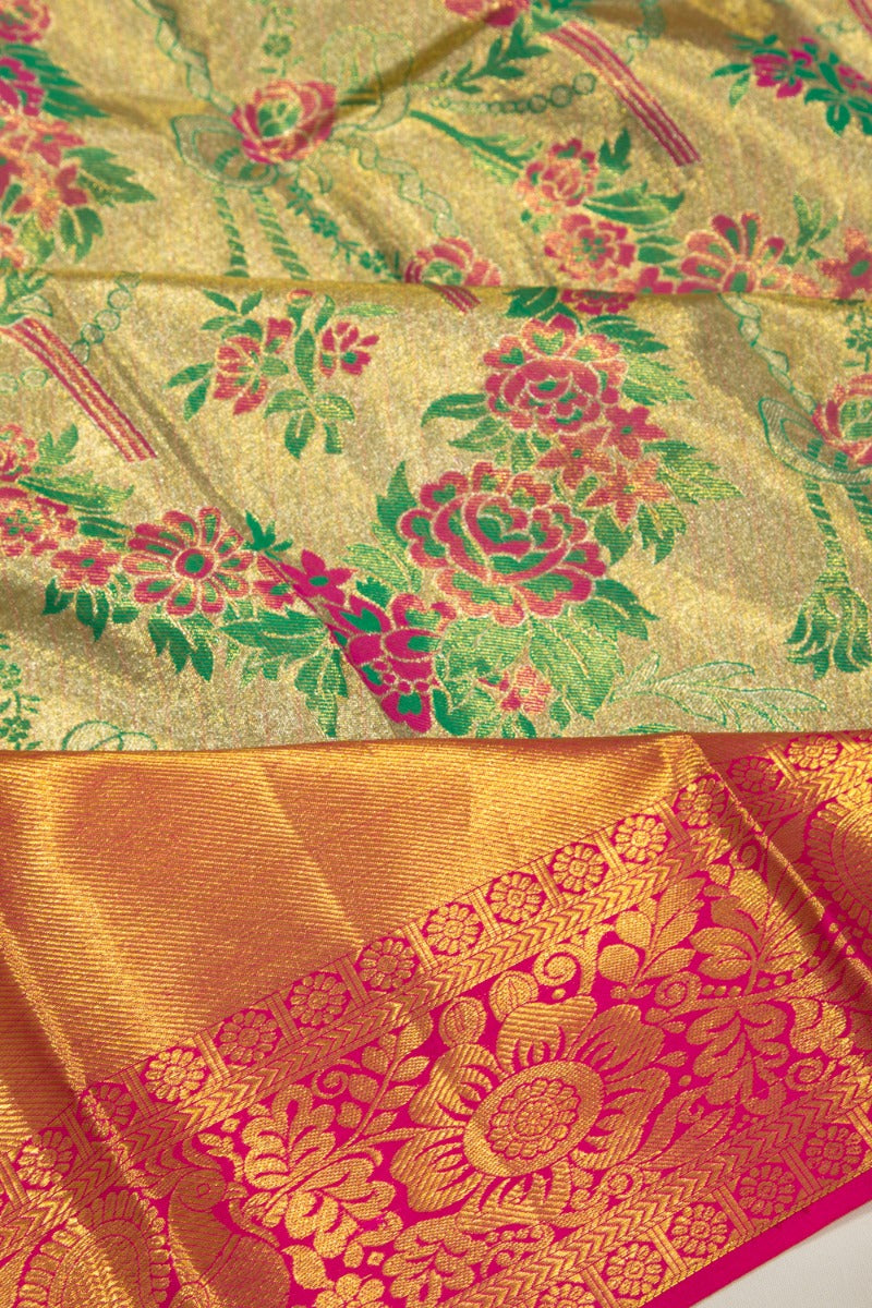 Taranga Kanchi Silk Tissue Gold Saree