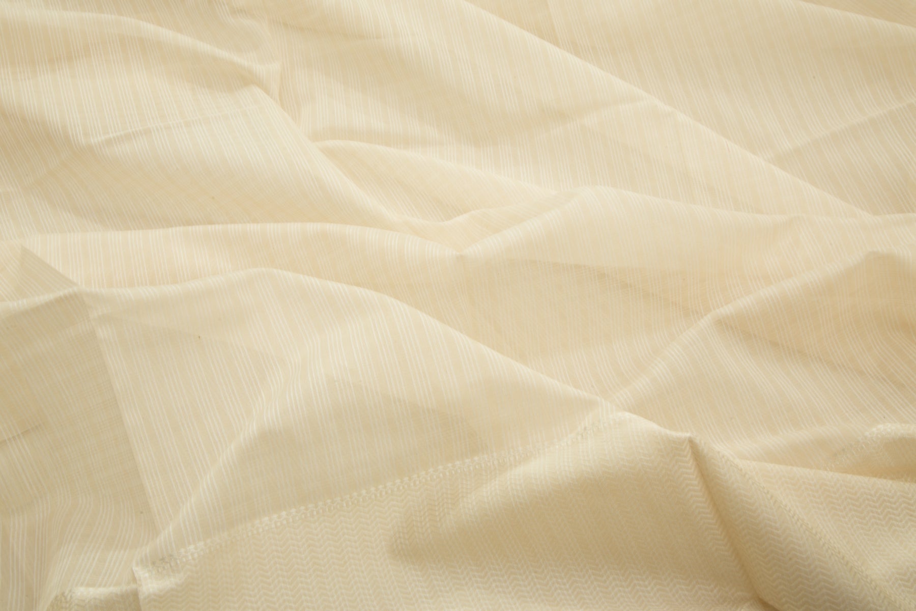 Maheshwari Cotton Plain Cream Saree