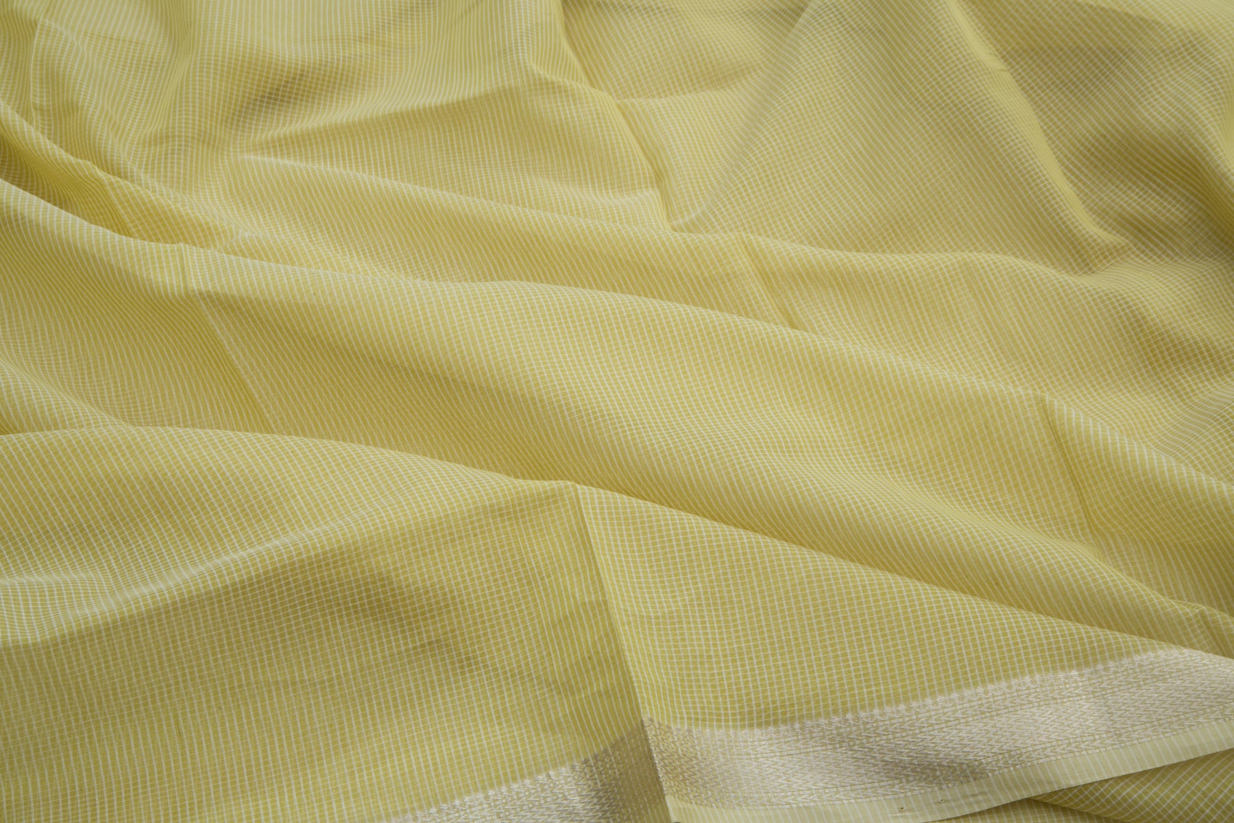 Maheshwari Cotton Checks Mehandi Green Saree