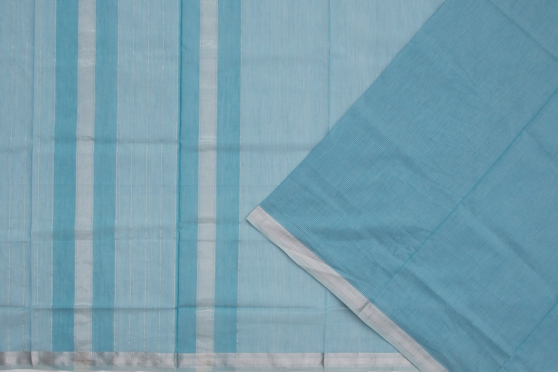 Maheshwari Cotton Checks Blue Saree