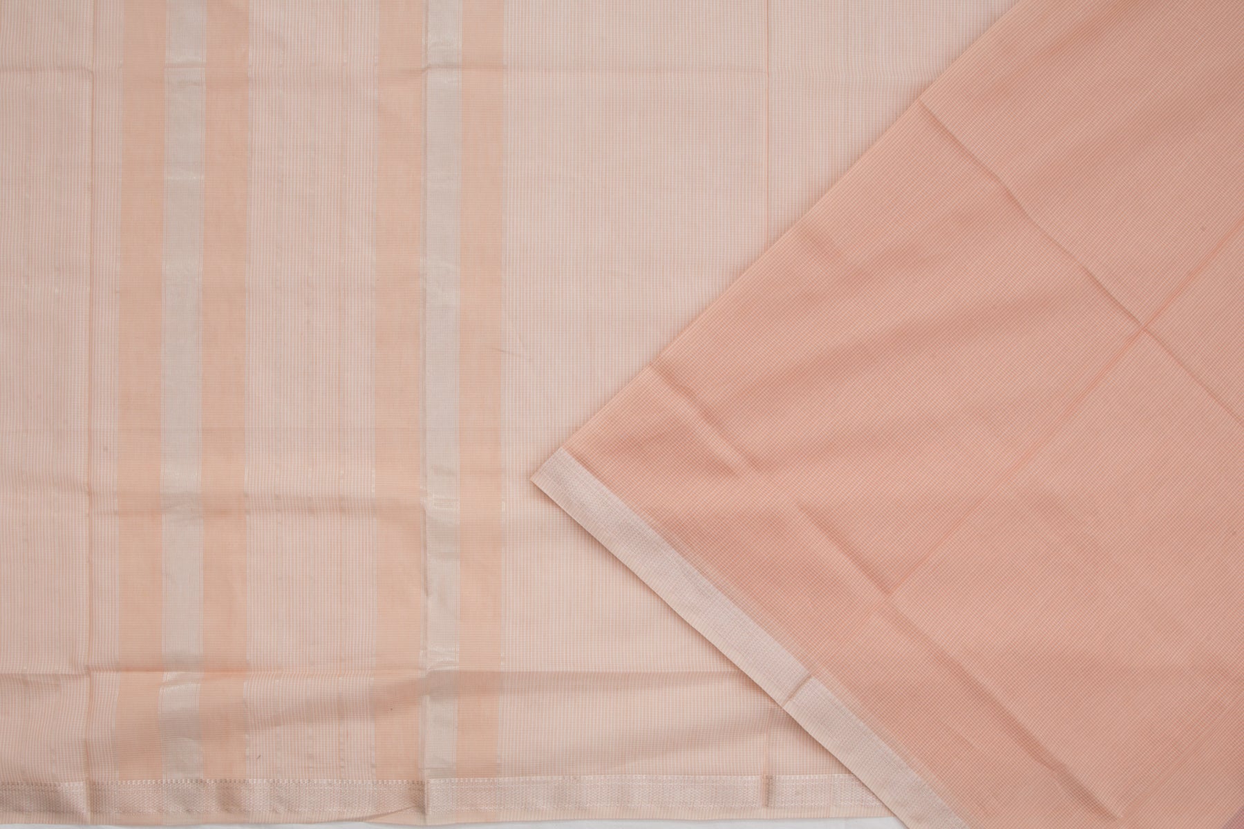 Maheshwari Cotton Checks Pastel Brown Saree