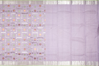 Kota Silk Checks And Butta Lavender Saree