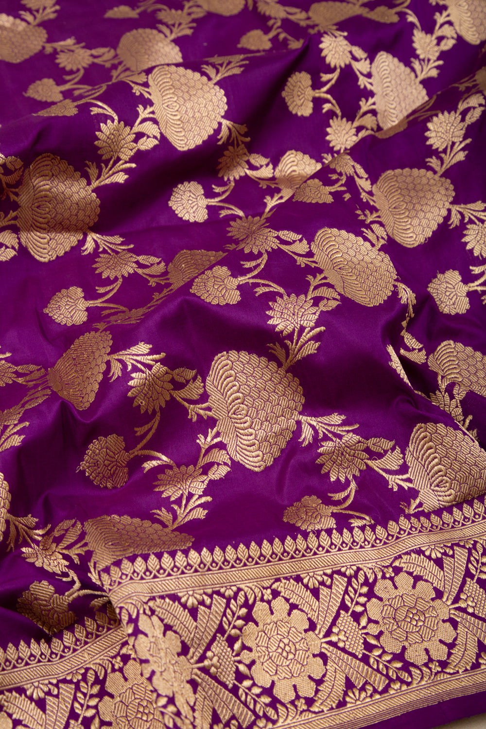 Banarasi Silk Kadwa Jaal Purple Dupatta