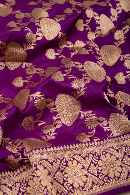 Banarasi Silk Kadwa Jaal Purple Dupatta