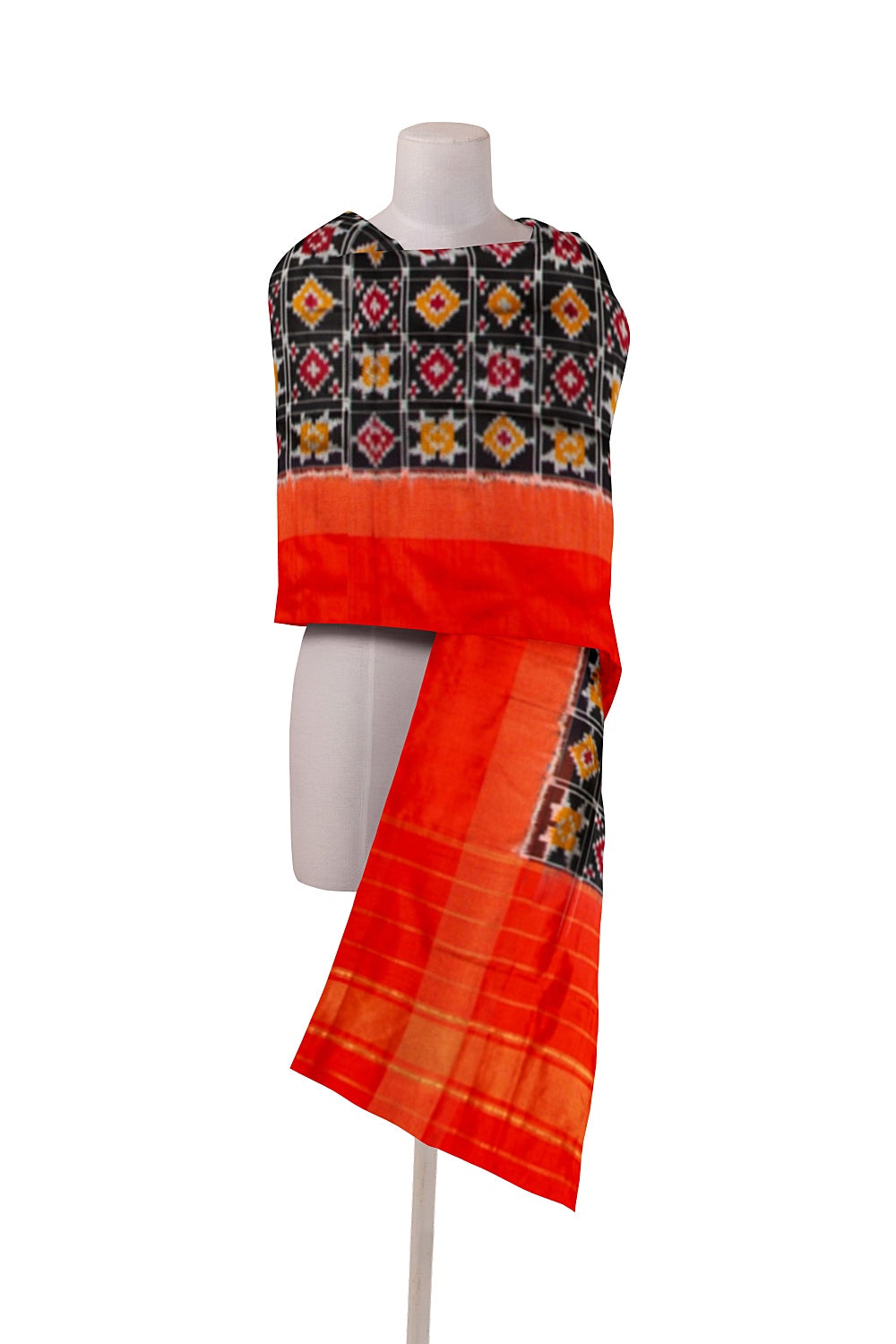 Pochampally Silk Ikat Black Dupatta