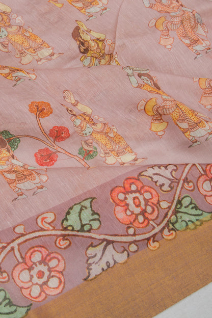 Linen Printed Lilac Saree