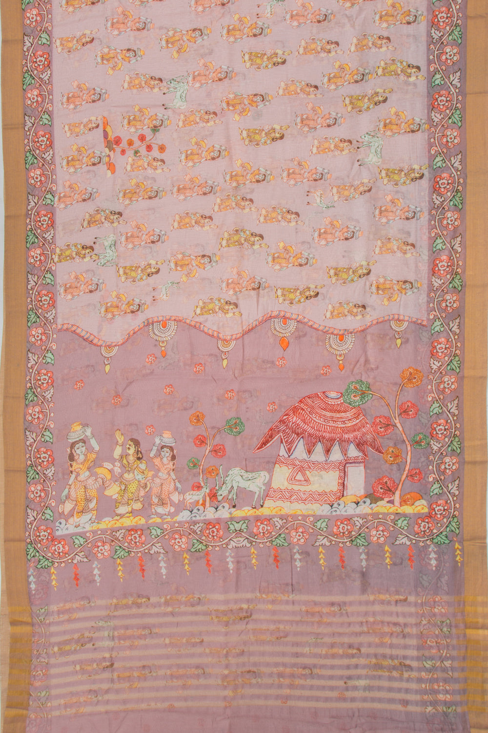 Linen Printed Lilac Saree