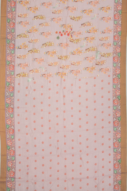 Linen Printed Lilac Saree