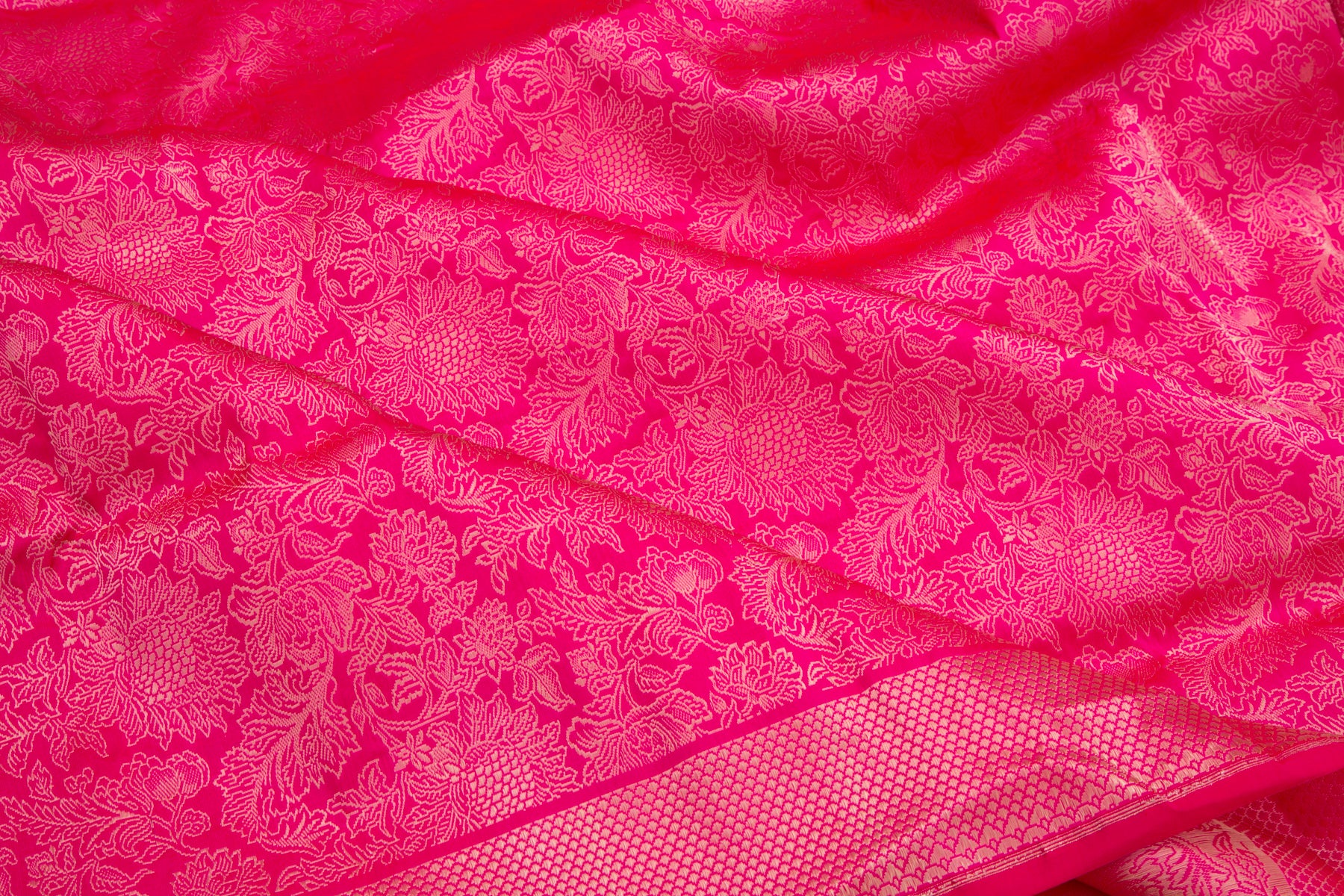 Banarasi Silk Jaal Pink Saree