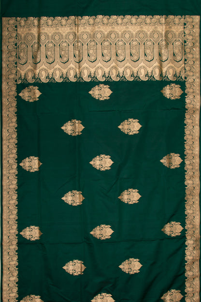 Banarasi Silk Butta Dark Green Saree