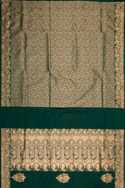 Banarasi Silk Butta Dark Green Saree