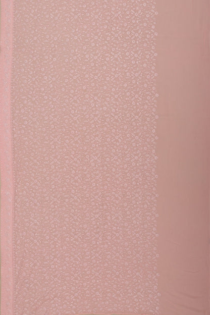 Lucknow Chikankari Georgette Baby Pink Ek Taar Saree