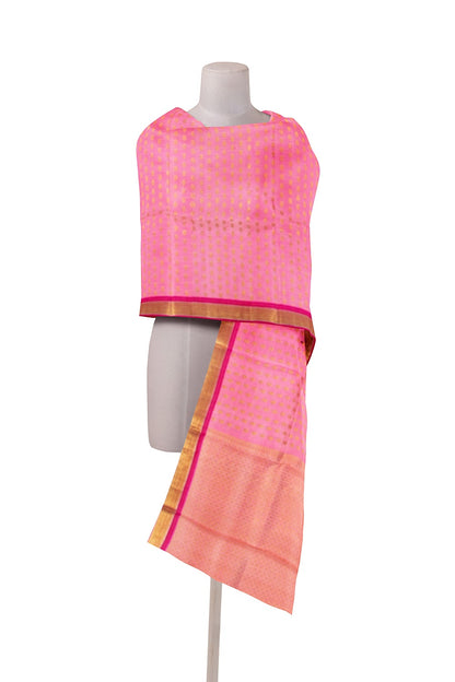 Kanchipuram Silk Brocade Pink Dupatta