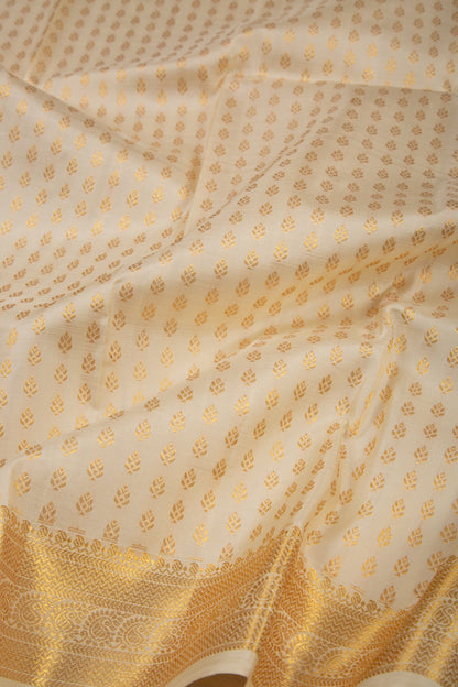 Kanchipuram Silk Brocade Cream Dupatta