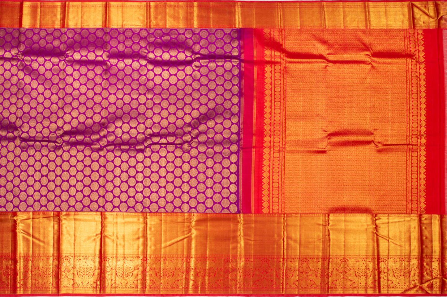 Kanchipuram Silk Brocade Purple Saree