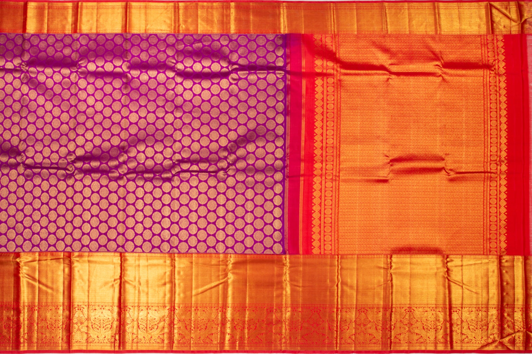 Kanchipuram Silk Brocade Purple Saree