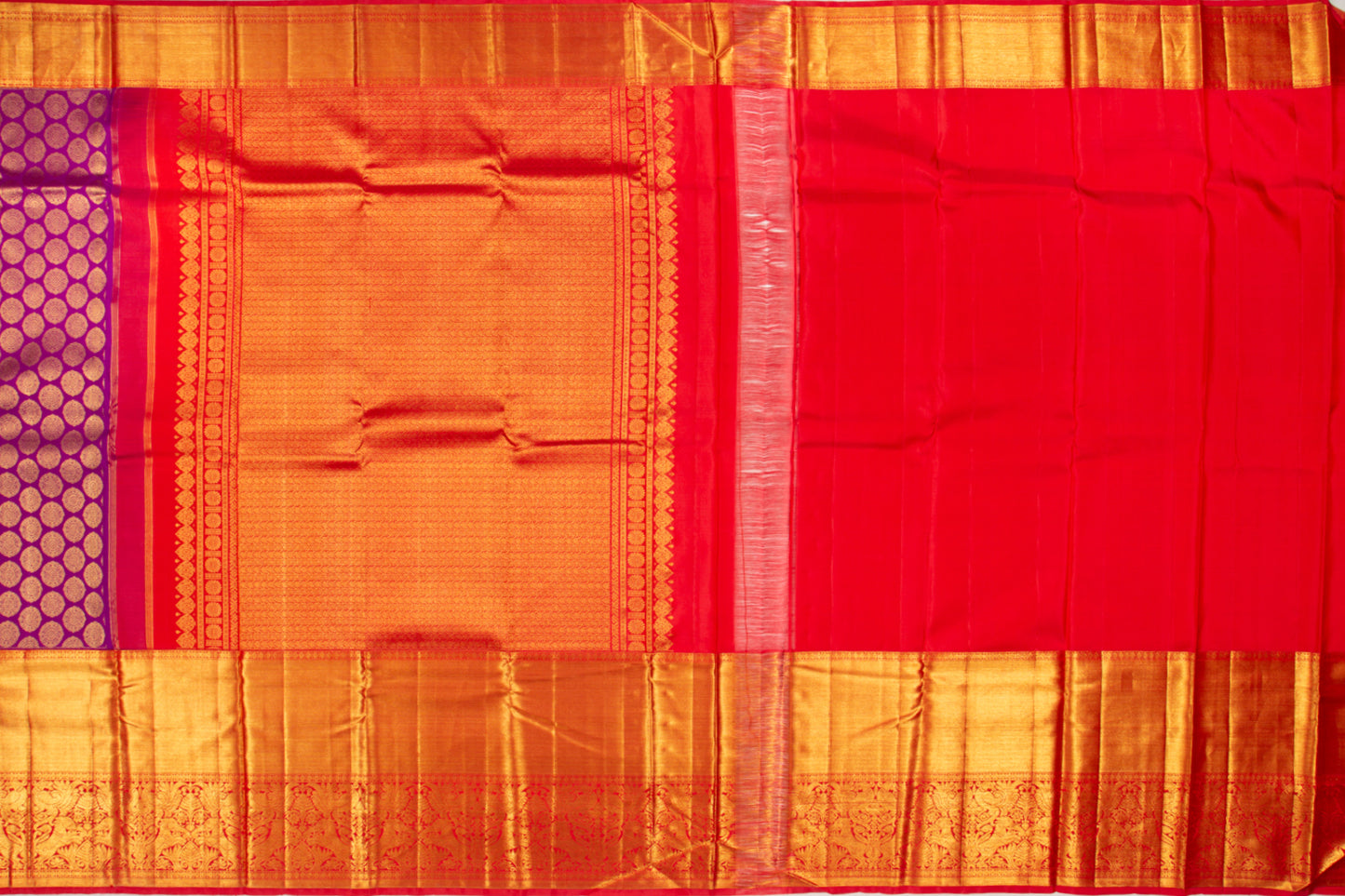 Kanchipuram Silk Brocade Purple Saree