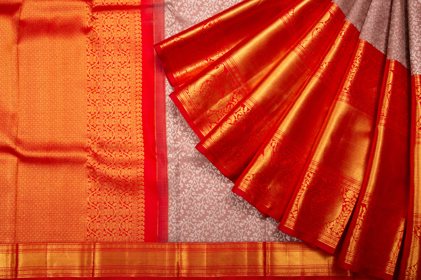 Kanchipuram Silk Brocade Snuff Saree
