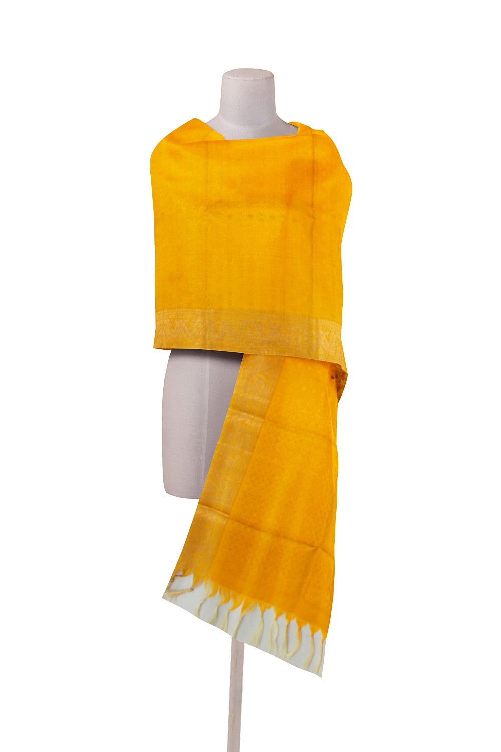Kanchipuram Silk Butta Mustard Yellow Dupatta