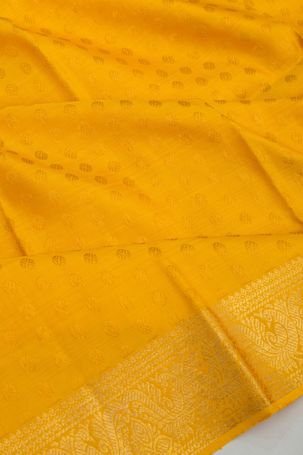 Kanchipuram Silk Butta Mustard Yellow Dupatta