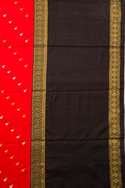 Kanchipuram Silk Twill And Butta Red Saree