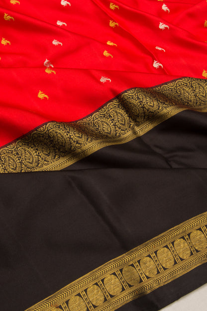 Kanchipuram Silk Twill And Butta Red Saree