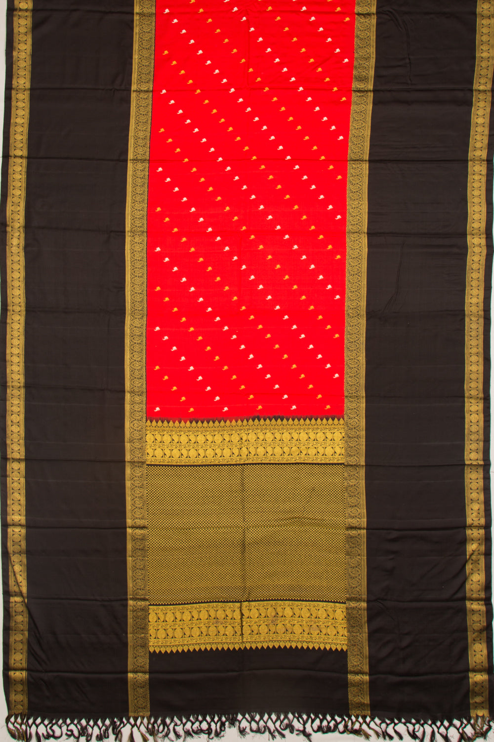 Kanchipuram Silk Twill And Butta Red Saree