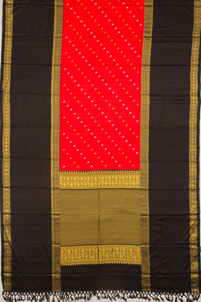 Kanchipuram Silk Twill And Butta Red Saree