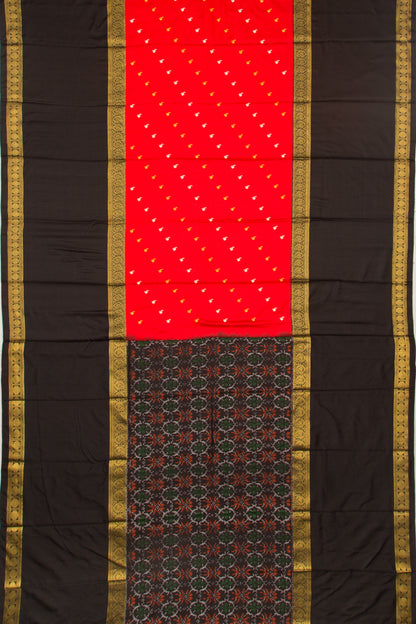 Kanchipuram Silk Twill And Butta Red Saree