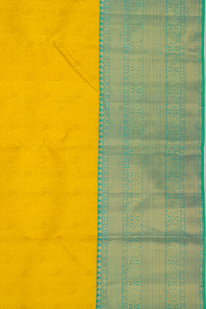 Kanchipuram Silk Brocade Yellow Saree