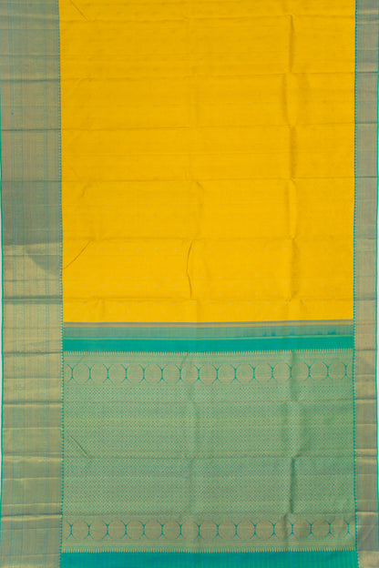 Kanchipuram Silk Brocade Yellow Saree
