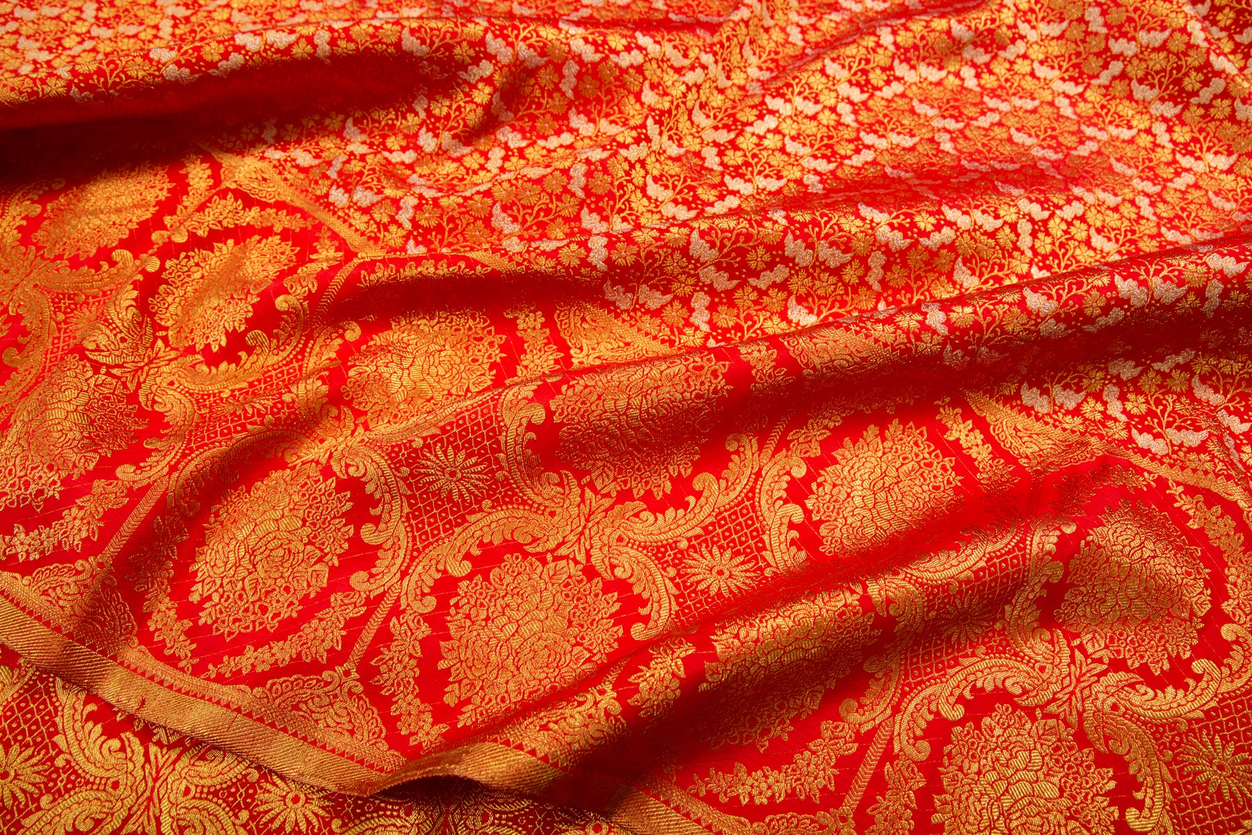 Kanchipuram Silk Jaal Red Saree