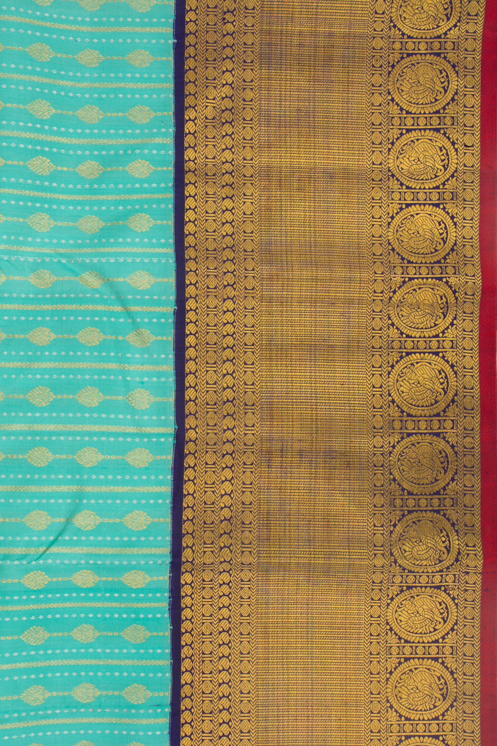 Kanchipuram Silk Brocade Sea Green Saree
