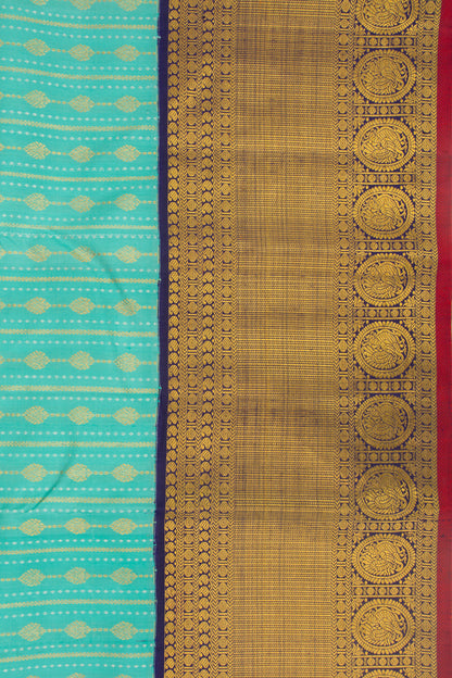 Kanchipuram Silk Brocade Sea Green Saree