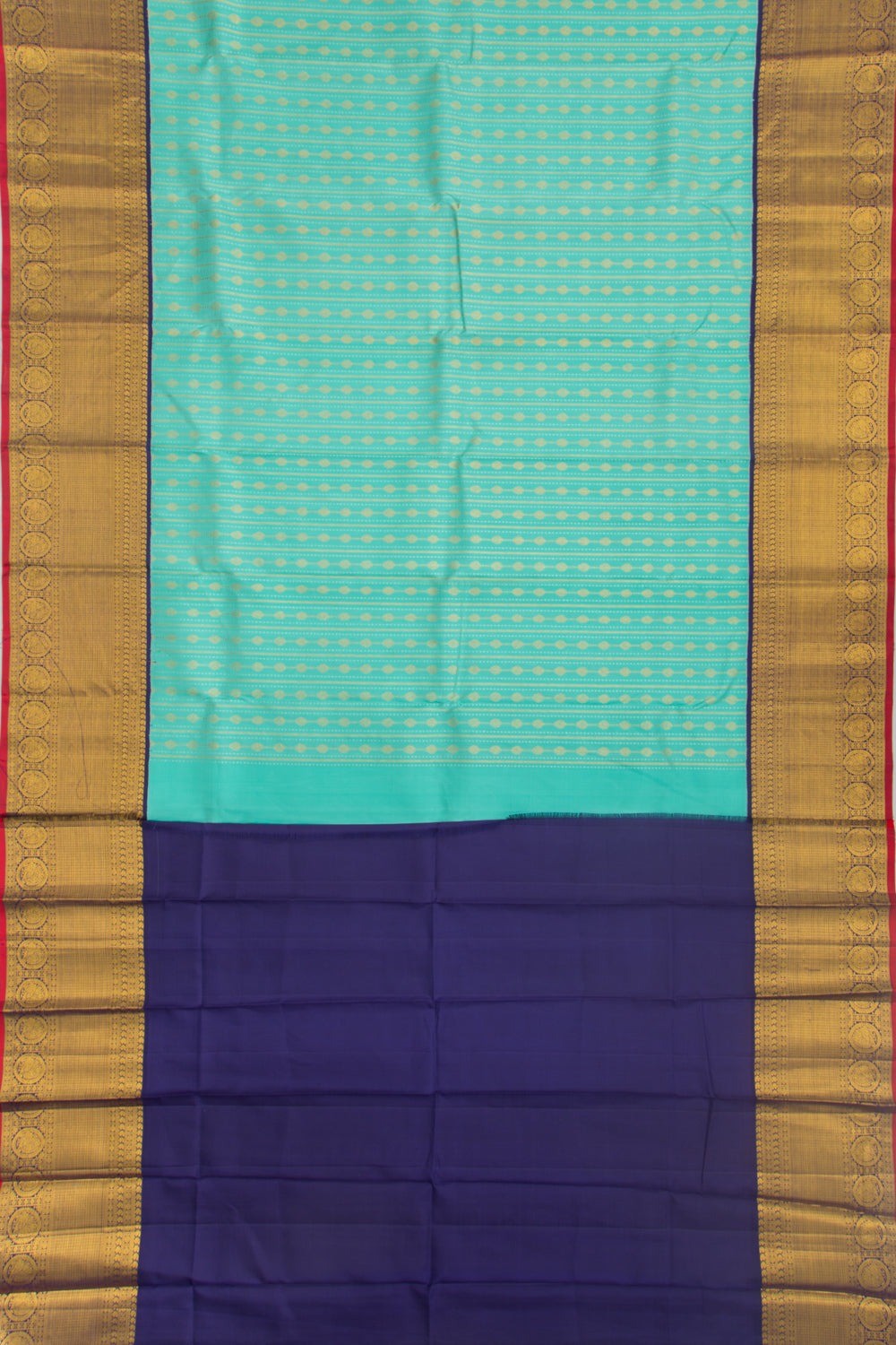 Kanchipuram Silk Brocade Sea Green Saree