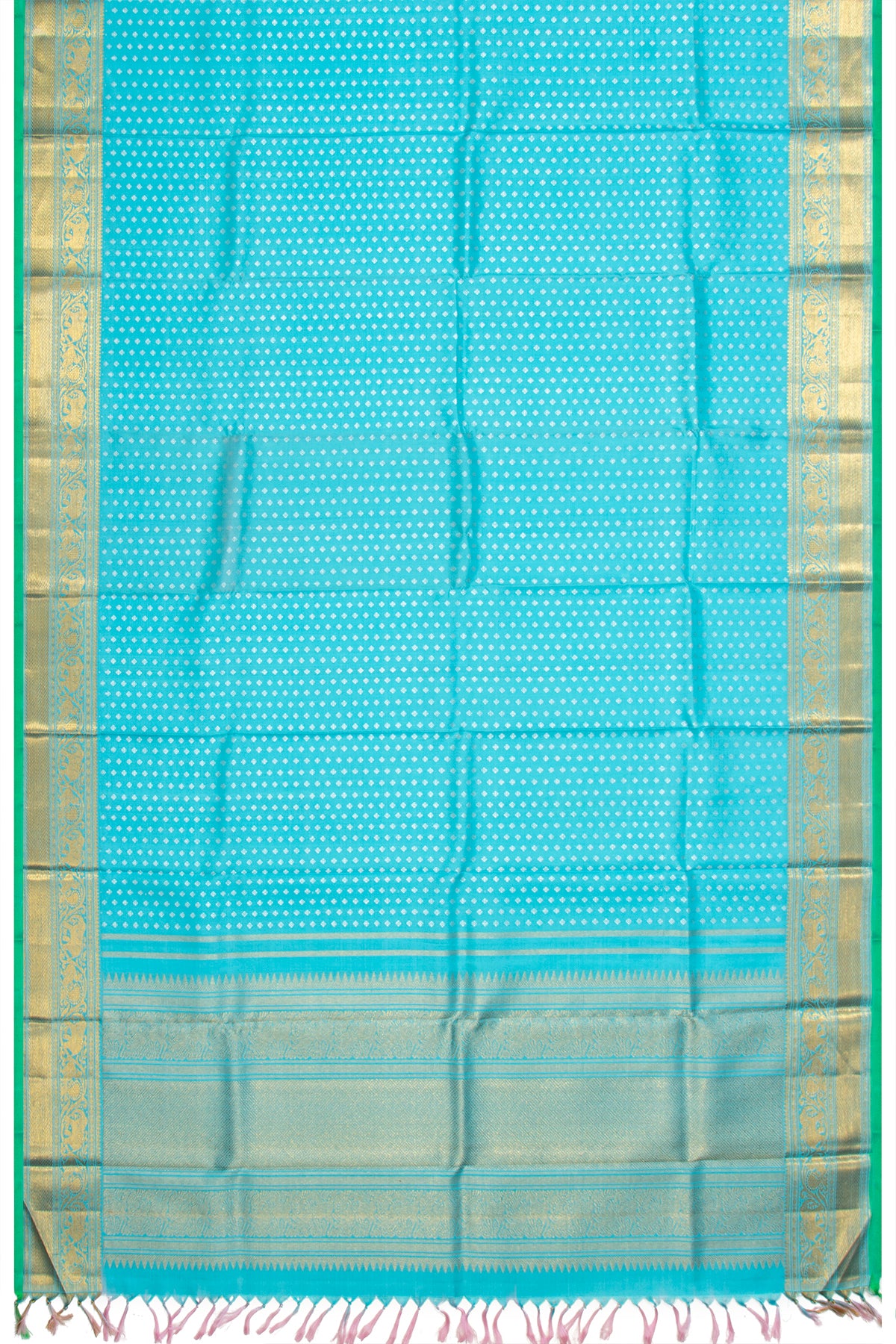 Kanchipuram Silk Brocade Sky Blue Dupatta