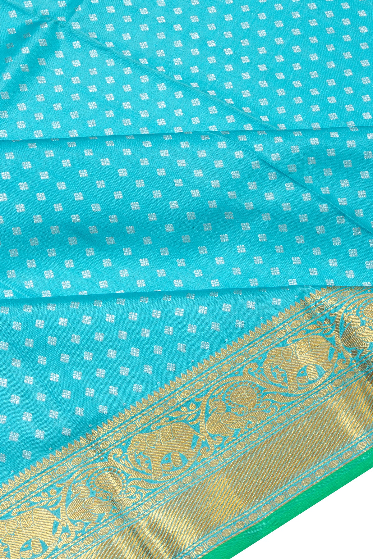 Kanchipuram Silk Brocade Sky Blue Dupatta