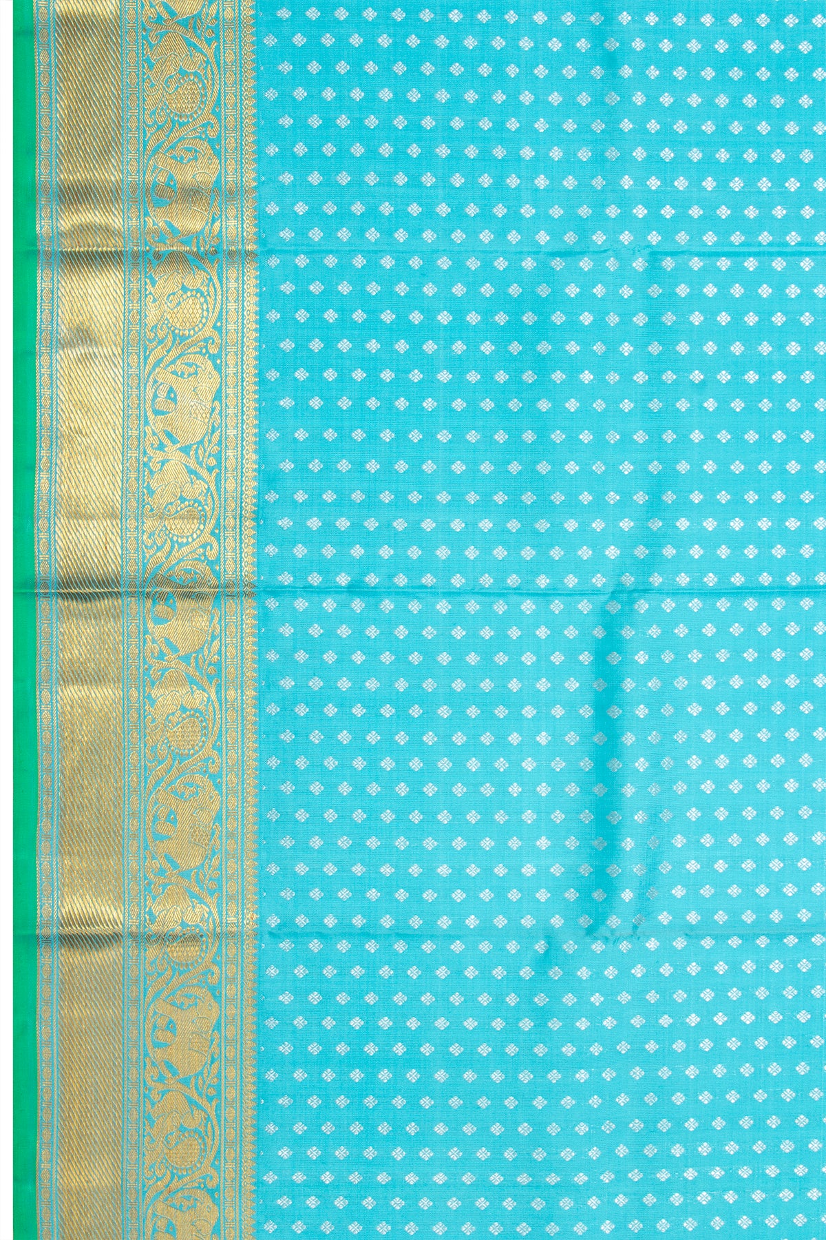 Kanchipuram Silk Brocade Sky Blue Dupatta