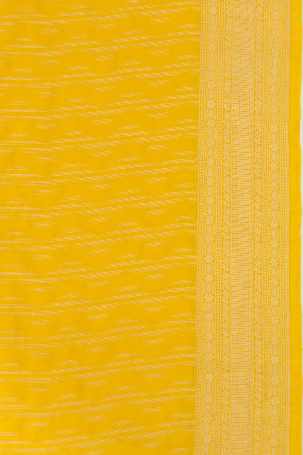 Banarasi Silk Vertical Lines Yellow Saree