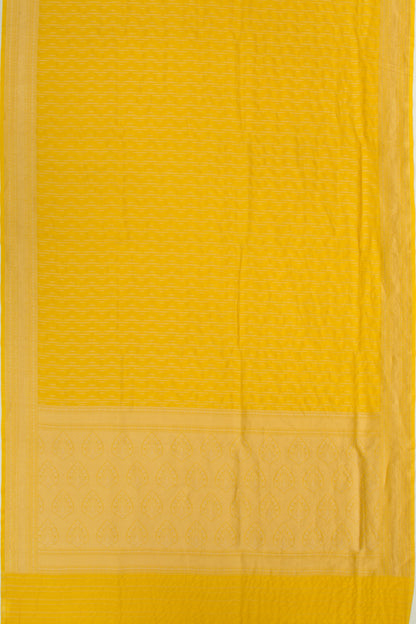 Banarasi Silk Vertical Lines Yellow Saree